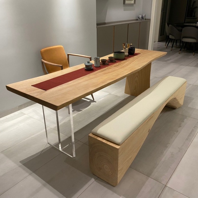 Home Office Studio - Table flottante nordique en bois massif