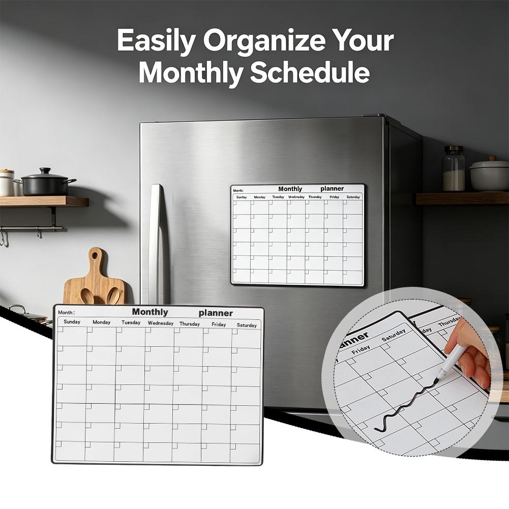 Magnetic Calendar Board - Calendrier magnétique effaçable à sec pour
