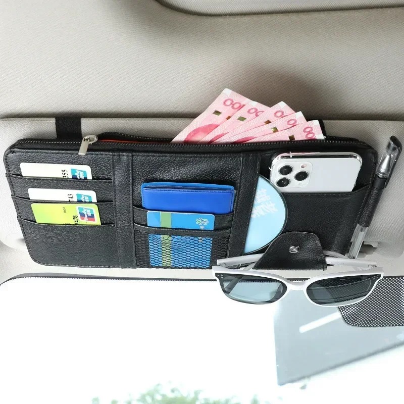 Rolling File Cart - Organisateur de pare-soleil de voiture multi-poches,
