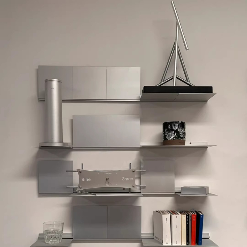 Rolling File Cart - Étagère murale pliable en aluminium, style