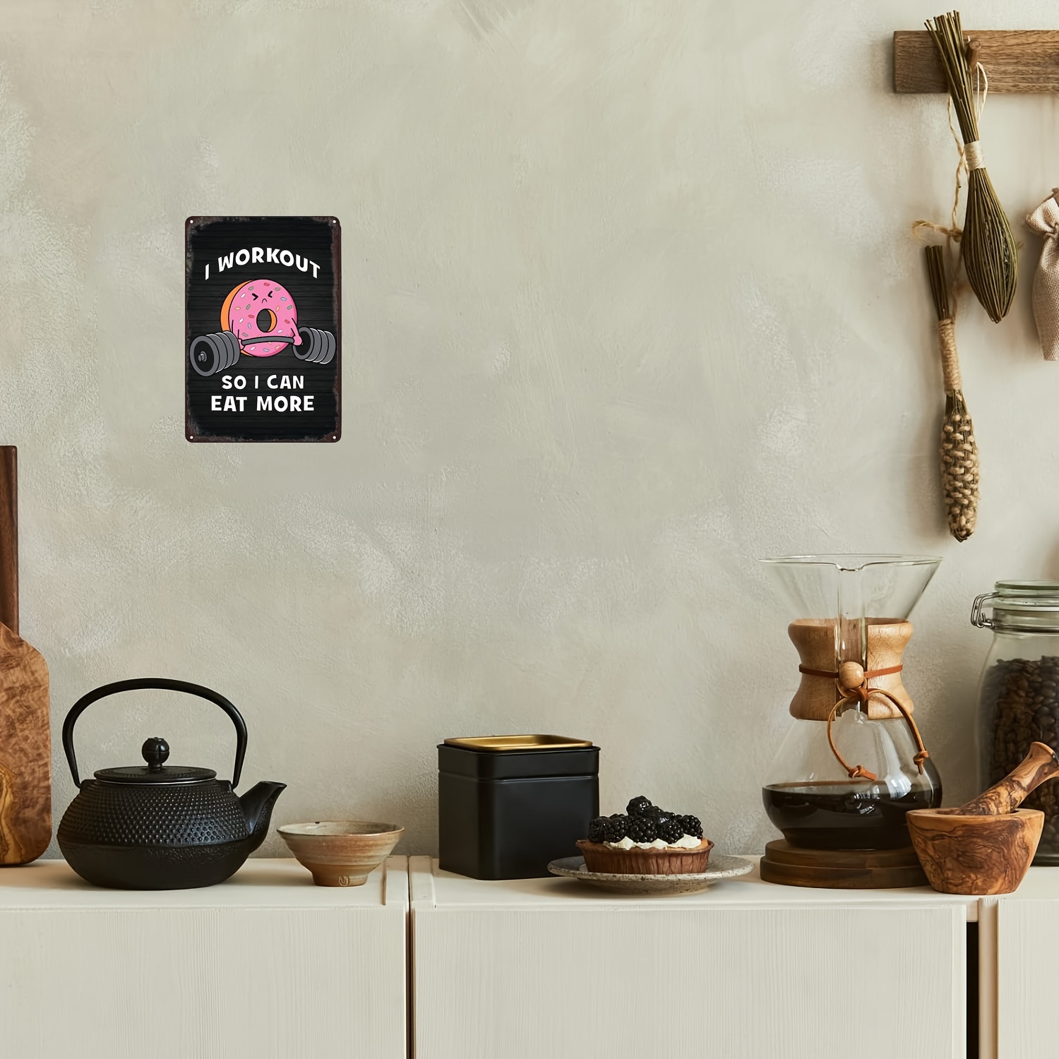 Home Office Room Inspiration - Panneau métallique rétro amusant « Exercicez-vous