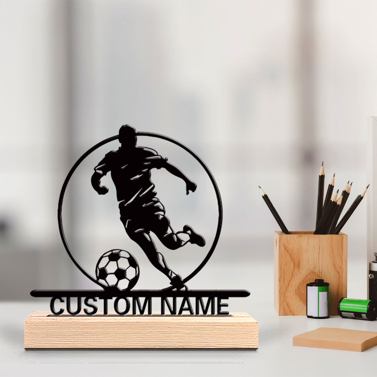 Home Office Design - Statue en métal personnalisée de joueur