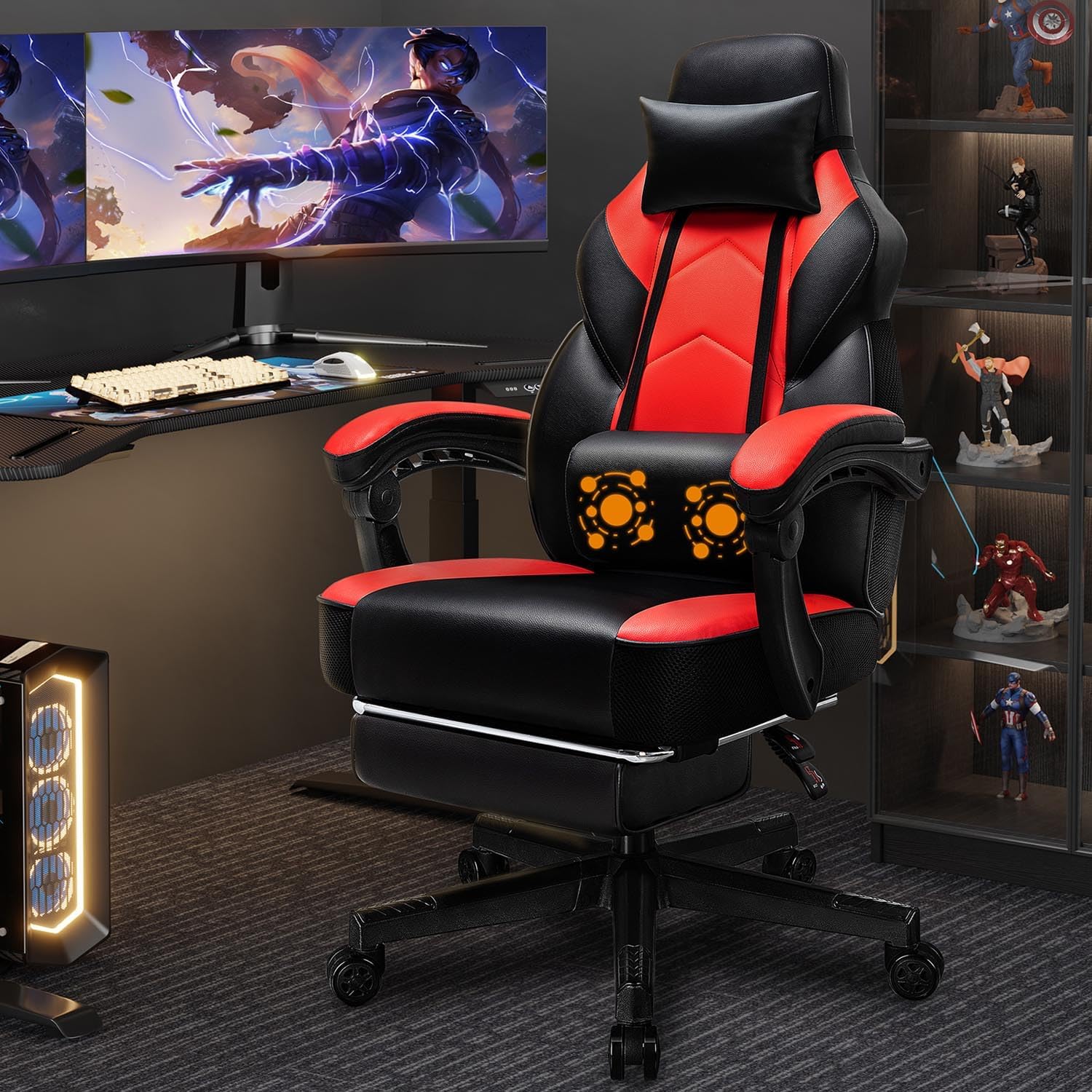 Home Office Design - Chaise de jeu avec repose-pieds, support