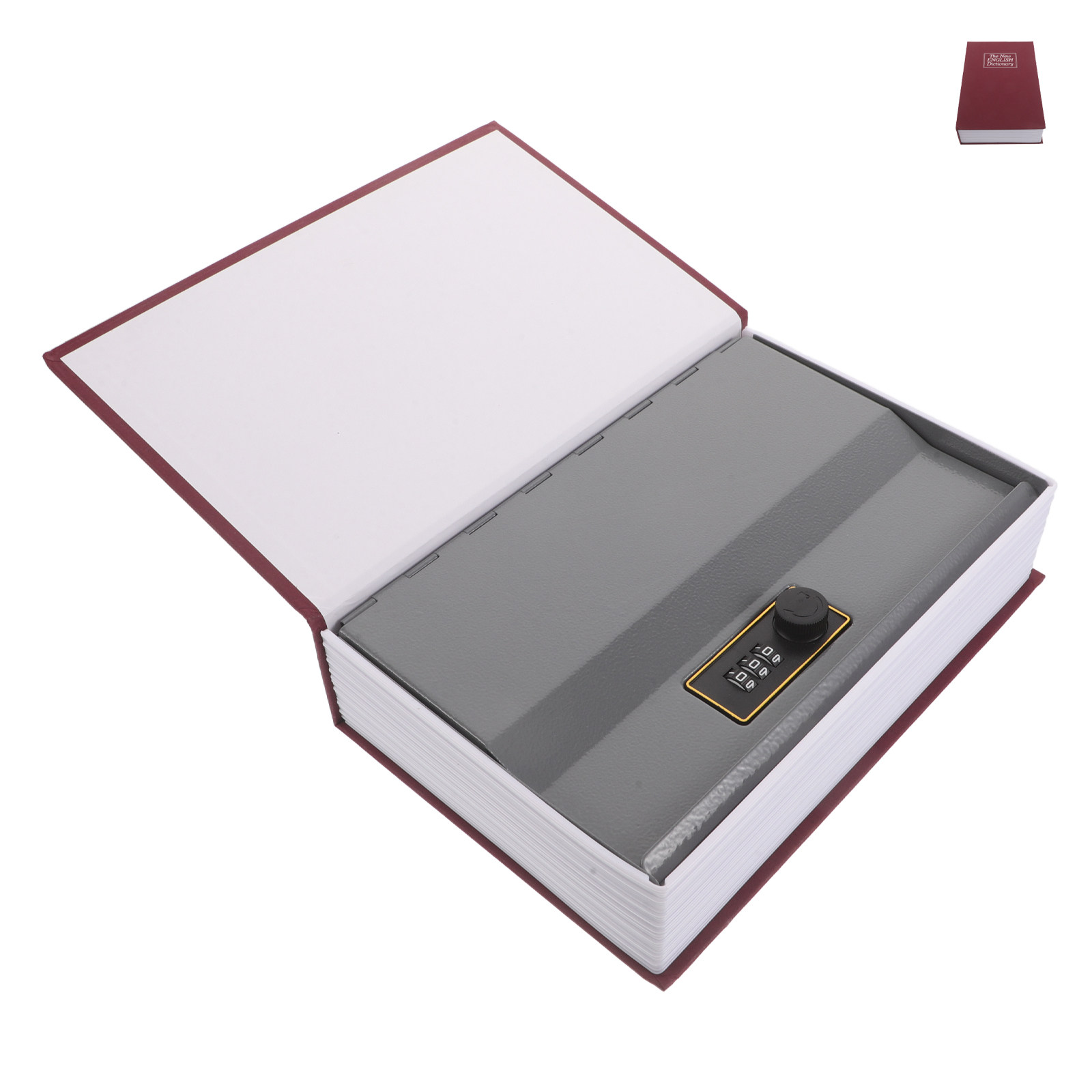 Home Office Passport - Coffre-fort en forme de livre rouge