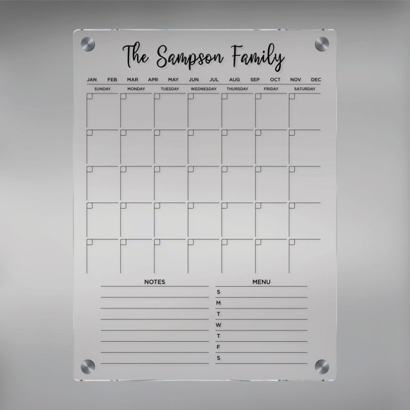 Magnetic Calendar Board - Calendrier de réfrigérateur en acrylique, planificateur