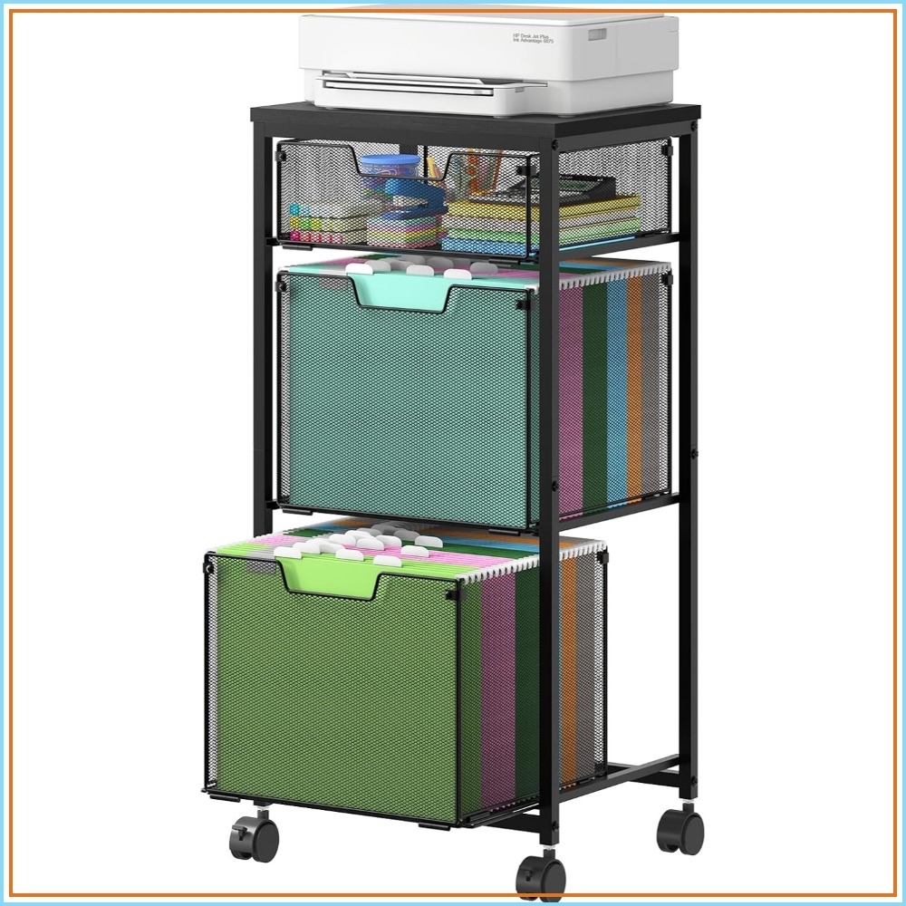 Meuble de rangement mobile à 3 - Rolling File Cart avis et prix