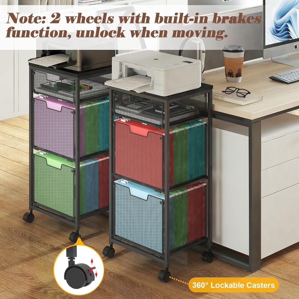 Meuble de rangement mobile à 3 - Rolling File Cart avis et prix