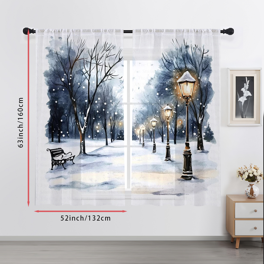 2 rideaux transparents imprimé - Home Office Lamp avis et prix
