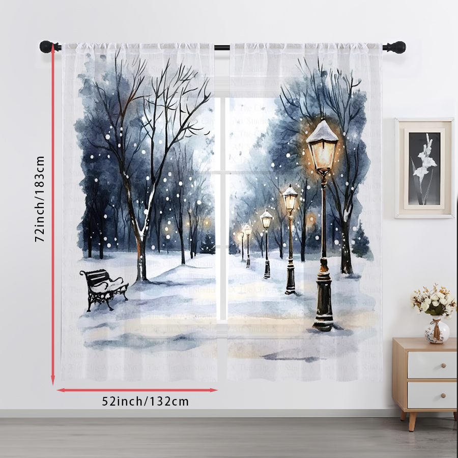 2 rideaux transparents imprimé - Home Office Lamp avis et prix
