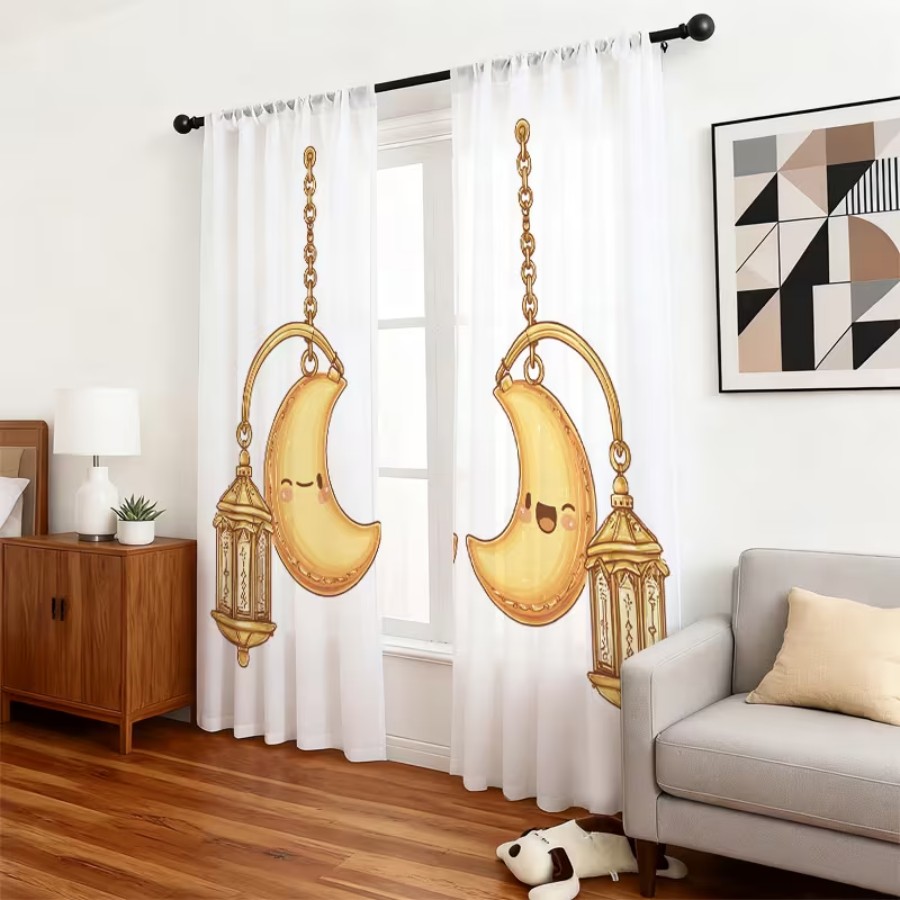 2 rideaux transparents à impri - Home Office Lamp avis et prix